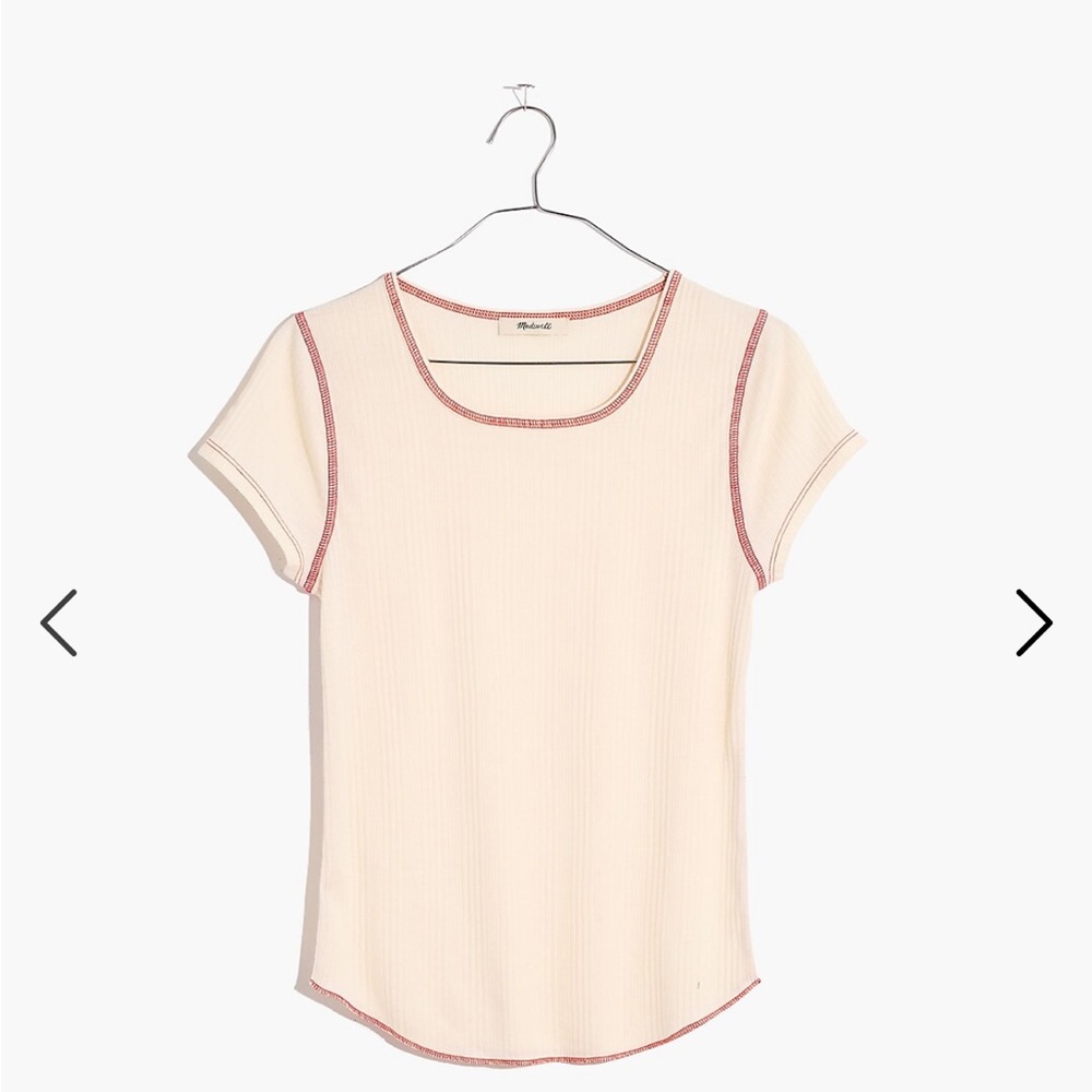 Madewell ribbed contrast stitch baby tee